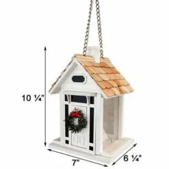 Home Bazaar Hanging Feeders Bellport Cottage Holiday White Bird Feeder