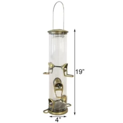 Aspects Big Tube Antique Brass Wild Bird Feeder Hanging Feeders