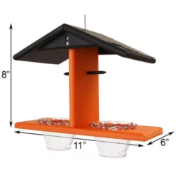 Green Meadow Houses & Feeders Black And Orange Recycled Plastic Double Oriole Feeder Hanging Feeders