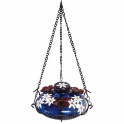 Parasol Hummingbird Feeders Bloom Botanica Hummingbird Feeder With Perch, Blue