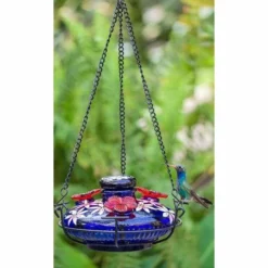 Parasol Hummingbird Feeders Bloom Botanica Hummingbird Feeder With Perch, Blue 7 Parasol Hummingbird Feeders Bloom Botanica Hummingbird Feeder With Perch, Blue