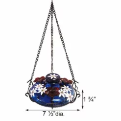 Parasol Hummingbird Feeders Bloom Botanica Hummingbird Feeder With Perch, Blue