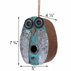 Songbird Essentials Blue Owl Bird House Decorative Houses