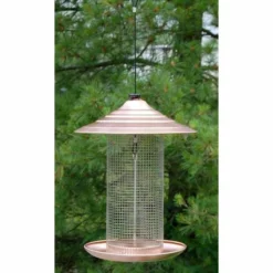 Woodlink Brushed Copper Sunflower Seed Bird Feeder Hanging Feeders
