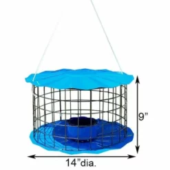 Erva Tool & Die Caged Blue Bluebird Feeder Hanging Feeders