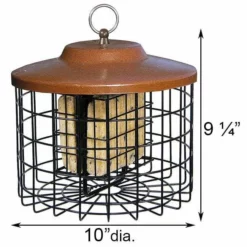 Stokes Select Cage Feeders Caged Double Suet Feeder, Brown