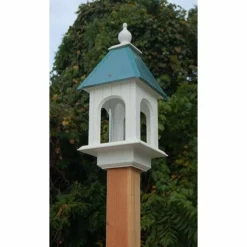 A Wing And A Prayer Camellia Bird Feeder With Verdigris Roof