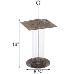 Whitehall Products Cardinal French Bronze Large Tube Bird Feeder Hanging Feeders