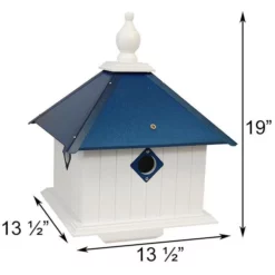 A Wing And A Prayer Carriage Bird House With Cobolt Blue Roof Decorative Houses
