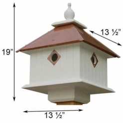 A Wing And A Prayer Decorative Houses Carriage Bird House With Hammered Copper Colored Metal Roof