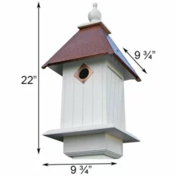 A Wing And A Prayer Cathedral Bird House With Hammered Copper Colored Metal Roof Decorative Houses