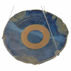 Anthony Stoneware Ceramic French Blue Medium Bird Bath Hanging Bird Baths