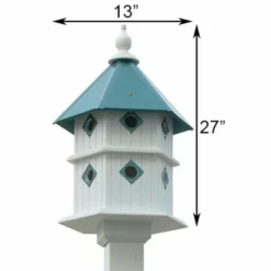A Wing And A Prayer Chateau Bird House With Verdigris Roof