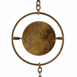 Ancient Graffiti Lawn & Garden Circle Rain Chain, Flamed Copper Colored
