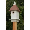 A Wing And A Prayer Classic Bluebird House With Hammered Copper Colored Metal Roof Decorative Houses