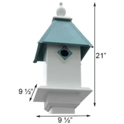 A Wing And A Prayer Decorative Houses Classic Bluebird House With Verdigris Roof