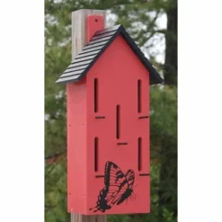 BestNest Butterflies Classic Butterfly House With Perches, Red
