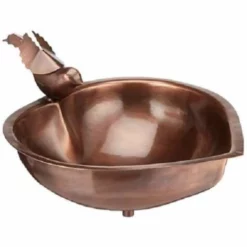 Achla Copper Colored Heart Shaped Bird Bath