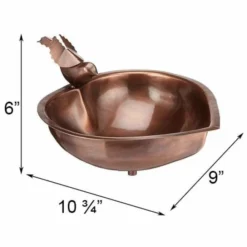 Achla Copper Colored Heart Shaped Bird Bath