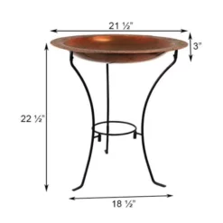Ancient Graffiti Copper Plated Steel Bird Bath And Stand Standing Bird Baths