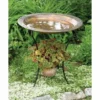 Ancient Graffiti Copper Plated Steel Bird Bath And Stand Standing Bird Baths
