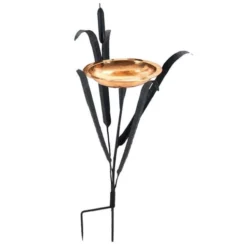 Achla Standing Bird Baths Copper Single Cattail Bird Bath