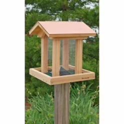 Woodlink Coppertop Cedar Hopper Bird Feeder Hopper Feeders