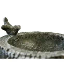 Athens Stonecasting Standing Bird Baths His Eye Is On The Sparrow, Forest White Bird Bath 9 Athens Stonecasting Standing Bird Baths His Eye Is On The Sparrow, Forest White Bird Bath