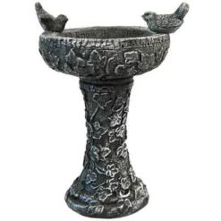 Athens Stonecasting Standing Bird Baths His Eye Is On The Sparrow, Forest White Bird Bath