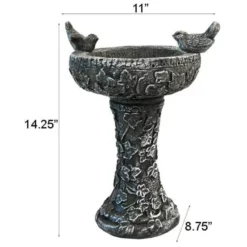 Athens Stonecasting Standing Bird Baths His Eye Is On The Sparrow, Forest White Bird Bath