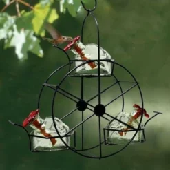 Parasol Hummingbird Feeders Ferris Wheel Hummingbird Feeder, Clear