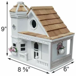 Home Bazaar Flower Pot Cottage White Bird House