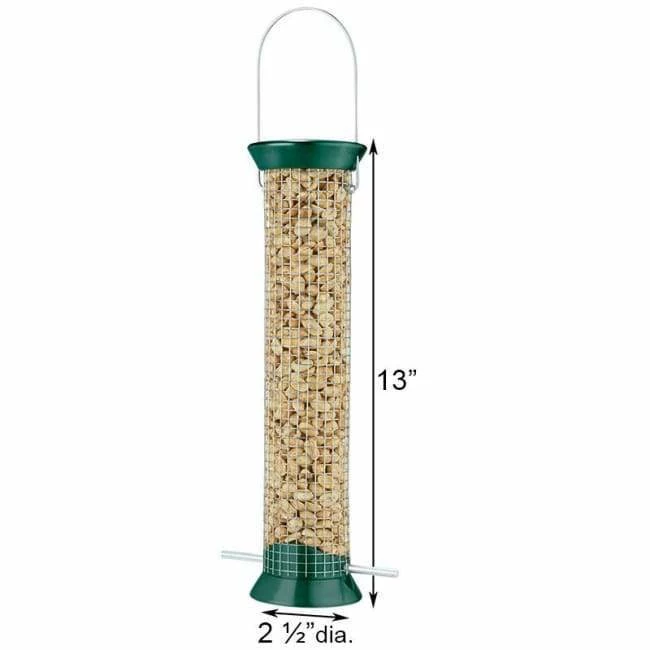 Droll Yankees Hanging Feeders New Generation 13" Peanut Bird Feeder, Green 4 Droll Yankees Hanging Feeders New Generation 13" Peanut Bird Feeder, Green