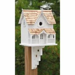 Home Bazaar Decorative Houses Gingerbread Cottage Bird House With Mounting Bracket