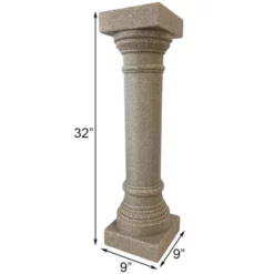 Emsco Group Greek Column Pedestal, Sandstone Colored, 32"H Lawn & Garden