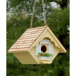 Home Bazaar Little Hanging Yellow Wren House Decorative Houses