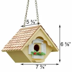 Home Bazaar Little Hanging Yellow Wren House Decorative Houses