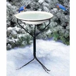 Allied Precision Heated Bird Bath With Metal Stand, White