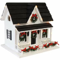 Home Bazaar Holiday Bird House With LEDs Post / Pole Mounted Houses