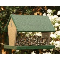 Songbird Essentials Hopper Green And Brown Bird Feeder, Large