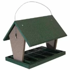 Songbird Essentials Hopper Green And Brown Bird Feeder, Large