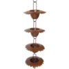 Ancient Graffiti Lawn & Garden Leaf Cup Rain Chain, Browned Copper Finish