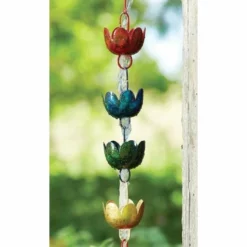 Ancient Graffiti Lily Rain Chain, Multicolored Lawn & Garden