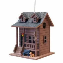 Home Bazaar Log Cabin Bird House Decorative Houses