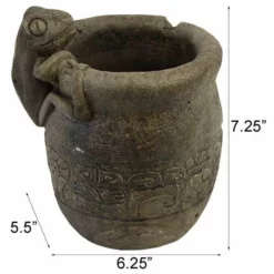 Athens Stonecasting Mayan Frog Planter