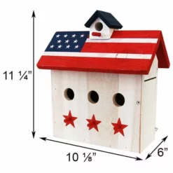 Woodlink Post / Pole Mounted Houses Patriotic Wren House With Three Perches