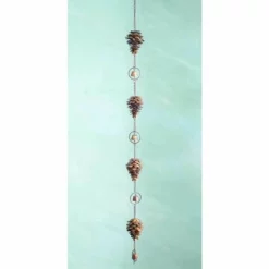 Ancient Graffiti Pine Cone Decorative Hanging Chain Lawn & Garden