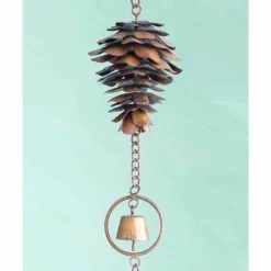 Ancient Graffiti Pine Cone Decorative Hanging Chain Lawn & Garden