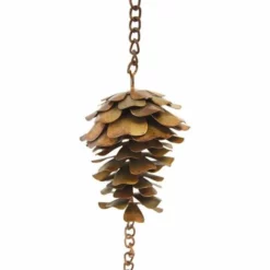Ancient Graffiti Lawn & Garden Pine Cones And Bells Rain Chain, Flamed Copper