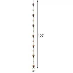 Ancient Graffiti Lawn & Garden Pine Cones And Bells Rain Chain, Flamed Copper